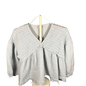 ALTAR’D STATE Womens Boho Dusty Blue Summer Cotton Beachy Cottagecore size small